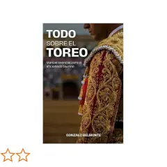 Libro "Todo sobre el toreo", manual esencial para el aficionado taurino. Muestra el traje de luces de un torero, lleno de detalles de cosas de toros.