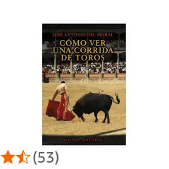 Un torero con traje de luces se enfrenta a un toro en la arena. El libro "Cómo ver una corrida de toros" explica este arte.